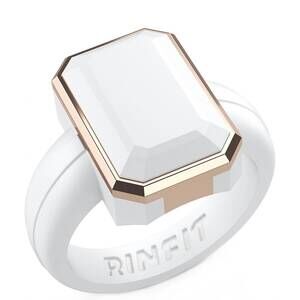 NEW RINFIT women's silicone rectangle ring in white